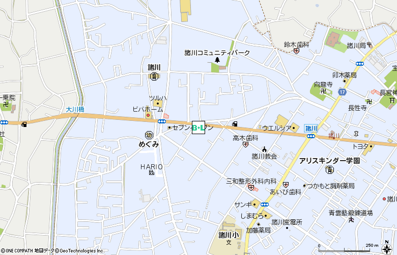 メガネハット三和店付近の地図